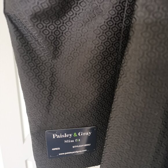 Paisley & Gray Grosvenor Peak Tuxedo Jacket Black 40R Slim Fit - Picture 3 of 3